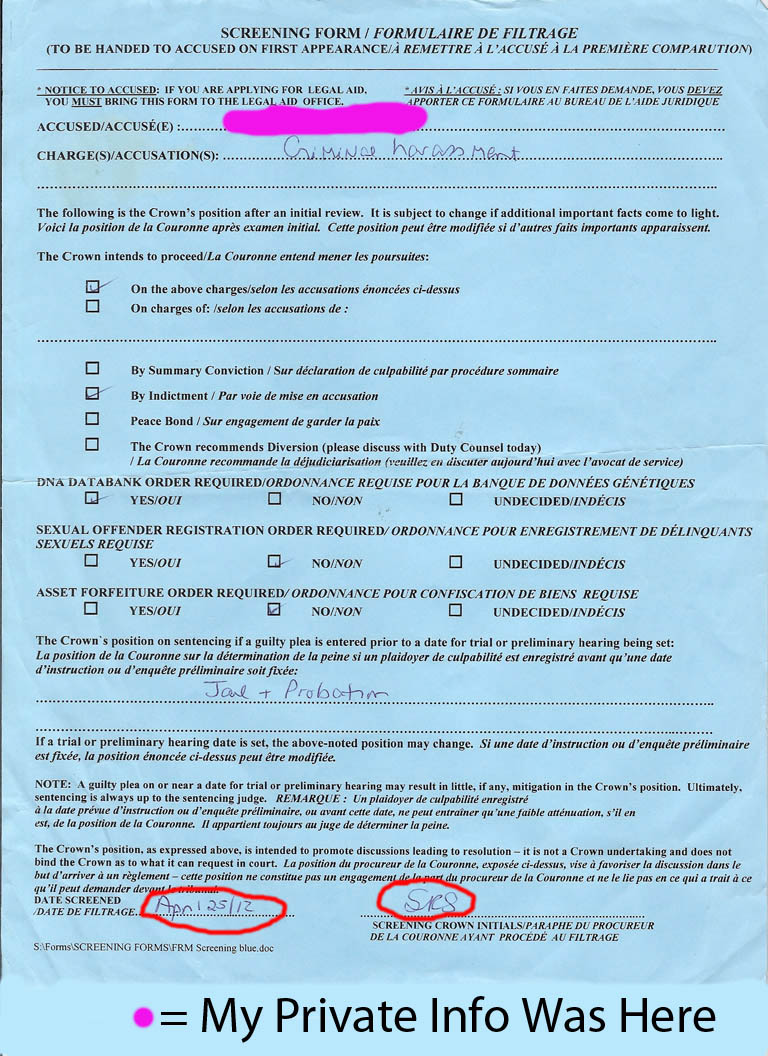 crown screening form